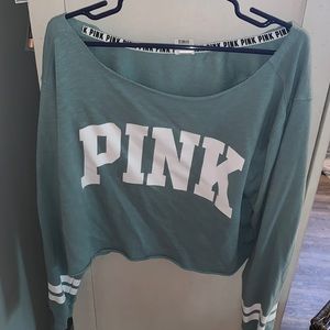 Pink scoop necked, cropped sweater